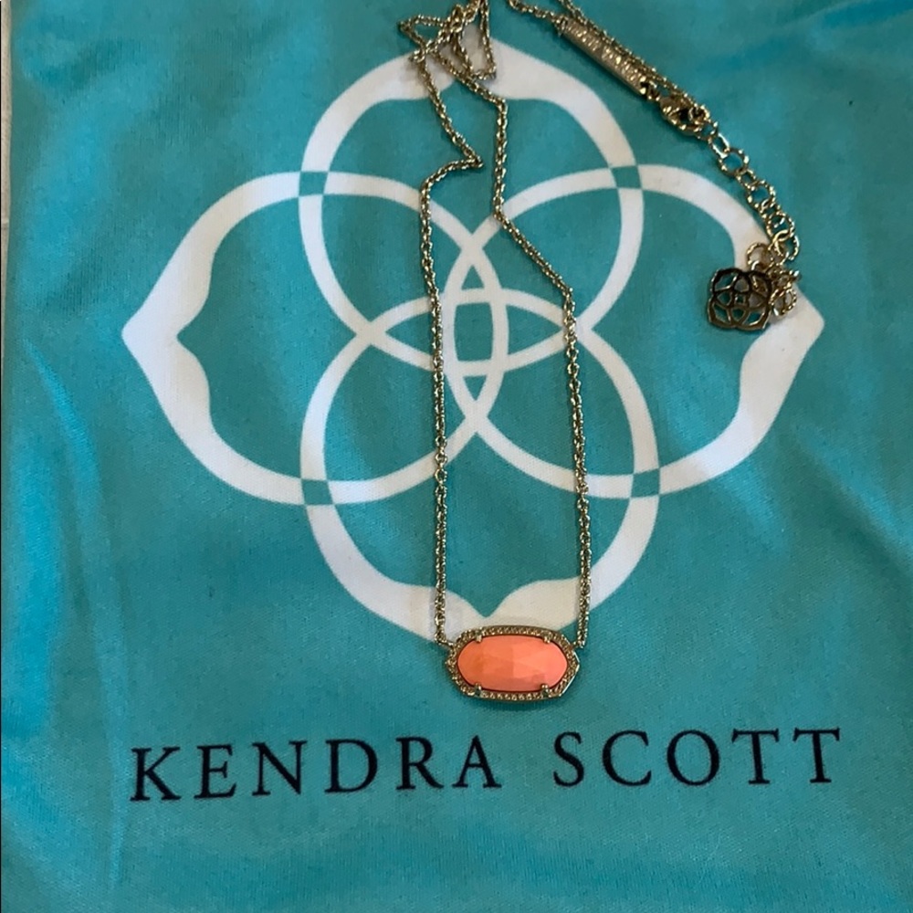 Kendra Scott Coral Gold Elise Necklace